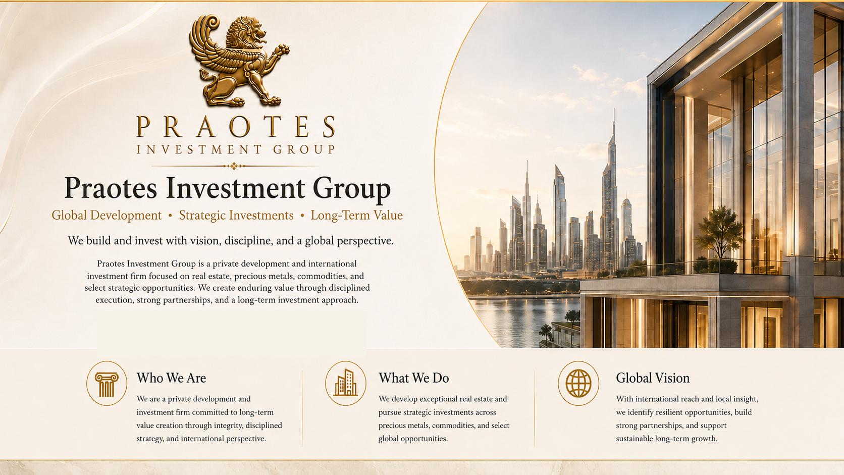 Praotes Investment Group homepage overview