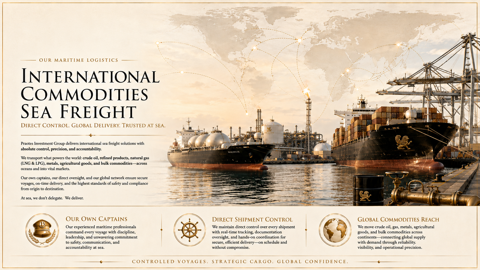 International commodities sea freight page